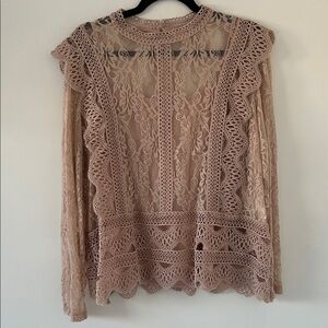 Adiva Lace Blouse in Soft Pink